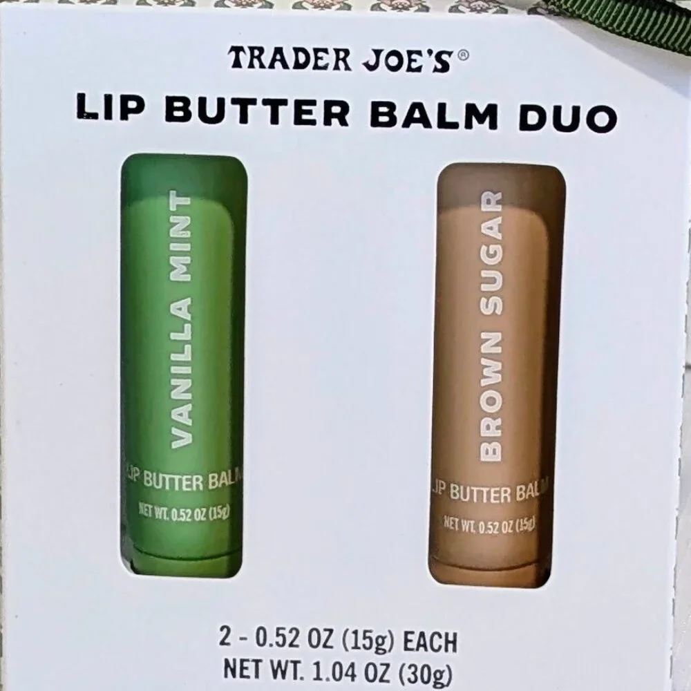 NIB Trader Joe’s Lip Butter Balm Duo Vanilla Mint & Brown Sugar Gift Set - Picture 3 of 4